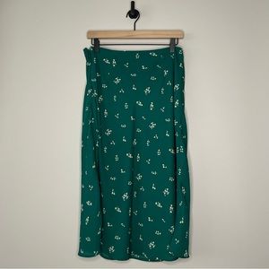 Abercrombie & Fitch Green Multi-Floral Midi Skirt (M)